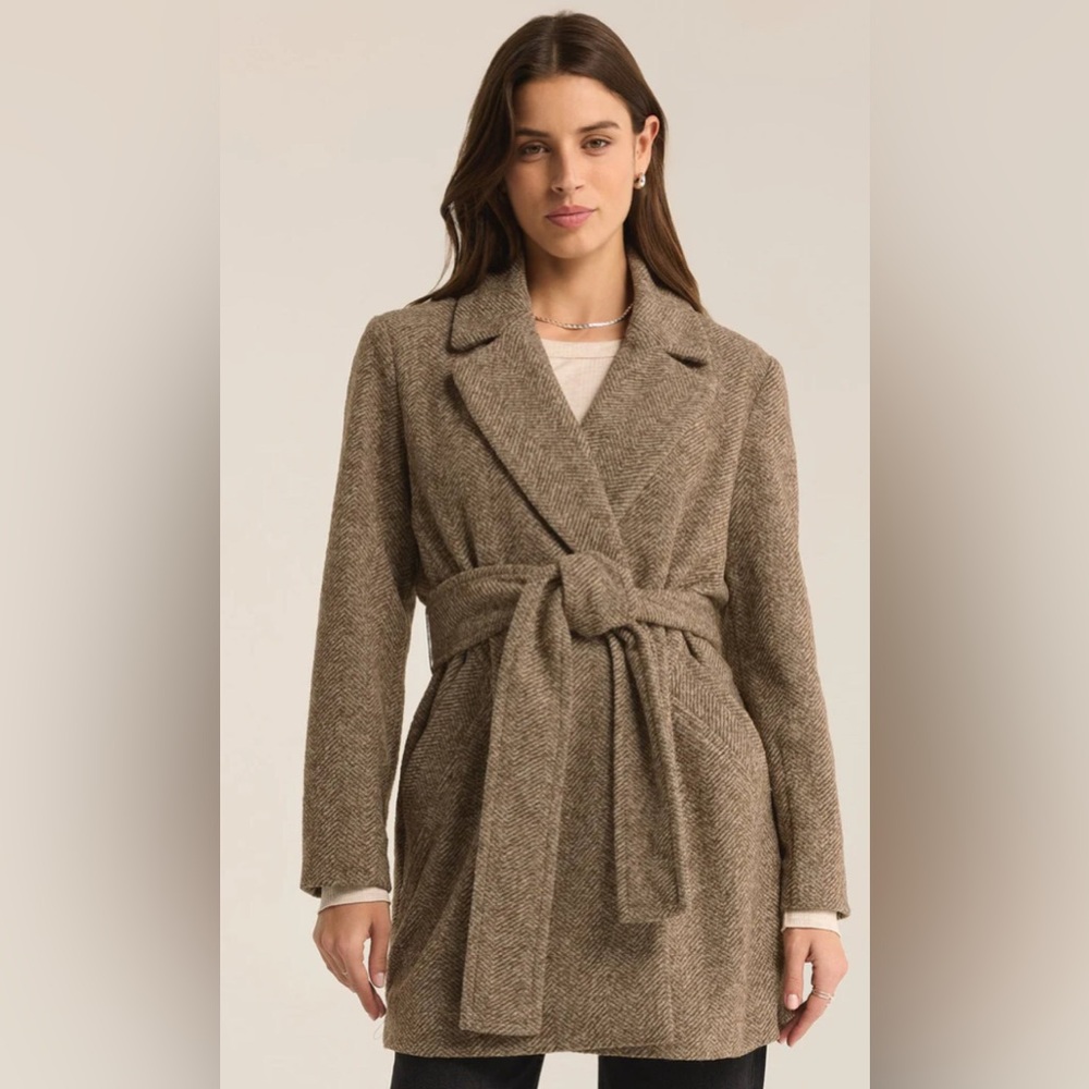 Z Supply Hawthorne Herringbone Wrap Coat NWT